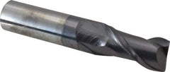 Accupro - 3/4", 2 Flute, Single End, Solid Carbide, 0.03" Corner Radius End Mill - 4" OAL, 40° Helix, Right Hand Flute, 1-1/2" LOC, Right Hand Cut - Eagle Tool & Supply