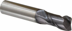 Accupro - 3/4", 2 Flute, Single End, Solid Carbide, 0.06" Corner Radius End Mill - 4" OAL, 40° Helix, Right Hand Flute, 1-1/2" LOC, Right Hand Cut - Eagle Tool & Supply