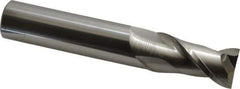 Accupro - 1", 2" LOC, 1" Shank Diam, 6" OAL, 2 Flute, Solid Carbide Square End Mill - Single End, Uncoated, Spiral Flute, 40° Helix, Centercutting, Right Hand Cut, Right Hand Flute - Eagle Tool & Supply