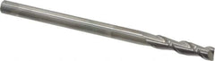 Accupro - 1/4", 1" LOC, 1/4" Shank Diam, 4" OAL, 2 Flute, Solid Carbide Square End Mill - Single End, Uncoated, Spiral Flute, 40° Helix, Centercutting, Right Hand Cut, Right Hand Flute - Eagle Tool & Supply