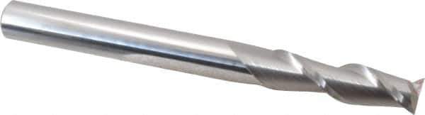 Accupro - 9/16", 2" LOC, 9/16" Shank Diam, 6" OAL, 2 Flute, Solid Carbide Square End Mill - Single End, Uncoated, Spiral Flute, 40° Helix, Centercutting, Right Hand Cut, Right Hand Flute - Eagle Tool & Supply