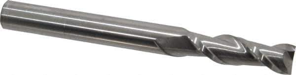 Accupro - 5/8", 2" LOC, 5/8" Shank Diam, 6" OAL, 2 Flute, Solid Carbide Square End Mill - Single End, Uncoated, Spiral Flute, 40° Helix, Centercutting, Right Hand Cut, Right Hand Flute - Eagle Tool & Supply