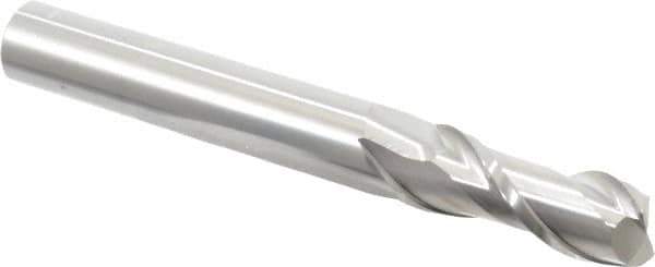 Accupro - 3/4", 2" LOC, 3/4" Shank Diam, 6" OAL, 2 Flute, Solid Carbide Square End Mill - Single End, Uncoated, Spiral Flute, 40° Helix, Centercutting, Right Hand Cut, Right Hand Flute - Eagle Tool & Supply