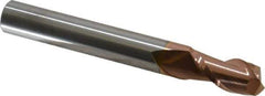 Accupro - 1/2", 1" LOC, 1/2" Shank Diam, 4" OAL, 2 Flute, Solid Carbide Square End Mill - Single End, TiCN Finish, Spiral Flute, 40° Helix, Centercutting, Right Hand Cut, Right Hand Flute - Eagle Tool & Supply