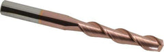 Accupro - 9/16", 3" LOC, 9/16" Shank Diam, 6" OAL, 2 Flute, Solid Carbide Square End Mill - Single End, TiCN Finish, Spiral Flute, 40° Helix, Centercutting, Right Hand Cut, Right Hand Flute - Eagle Tool & Supply