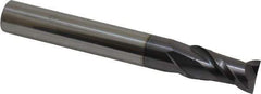 Accupro - 1/2", 1" LOC, 1/2" Shank Diam, 4" OAL, 2 Flute, Solid Carbide Square End Mill - Single End, AlTiN Finish, Spiral Flute, 40° Helix, Centercutting, Right Hand Cut, Right Hand Flute - Eagle Tool & Supply