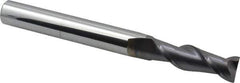 Accupro - 5/8", 2" LOC, 5/8" Shank Diam, 6" OAL, 2 Flute, Solid Carbide Square End Mill - Single End, AlTiN Finish, Spiral Flute, 40° Helix, Centercutting, Right Hand Cut, Right Hand Flute - Eagle Tool & Supply