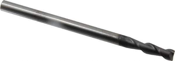 Accupro - 3/8", 1-1/2" LOC, 3/8" Shank Diam, 6" OAL, 2 Flute, Solid Carbide Square End Mill - Single End, AlTiN Finish, Spiral Flute, 40° Helix, Centercutting, Right Hand Cut, Right Hand Flute - Eagle Tool & Supply