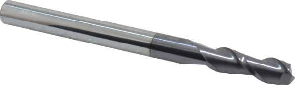 Accupro - 1/2", 1-1/2" LOC, 1/2" Shank Diam, 6" OAL, 2 Flute, Solid Carbide Square End Mill - Single End, AlTiN Finish, Spiral Flute, 40° Helix, Centercutting, Right Hand Cut, Right Hand Flute - Eagle Tool & Supply