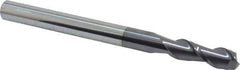 Accupro - 1/2", 1-1/2" LOC, 1/2" Shank Diam, 6" OAL, 2 Flute, Solid Carbide Square End Mill - Single End, AlTiN Finish, Spiral Flute, 40° Helix, Centercutting, Right Hand Cut, Right Hand Flute - Eagle Tool & Supply