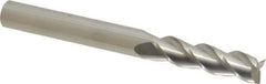 Accupro - 5/16", 1-1/8" LOC, 5/16" Shank Diam, 3" OAL, 3 Flute, Solid Carbide Square End Mill - Single End, Uncoated, Spiral Flute, 40° Helix, Centercutting, Right Hand Cut, Right Hand Flute - Eagle Tool & Supply