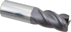 Accupro - 1", 4 Flute, Single End, Solid Carbide, 0.06" Corner Radius End Mill - 4" OAL, 40° Helix, Right Hand Flute, 1-3/4" LOC, Right Hand Cut - Eagle Tool & Supply