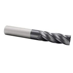 Accupro - 5/8", 4 Flute, Single End, Solid Carbide, 0.045" Corner Radius End Mill - 3-1/2" OAL, 40° Helix, Right Hand Flute, 1-1/4" LOC, Right Hand Cut - Eagle Tool & Supply