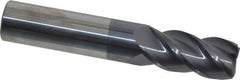 Accupro - 5/8", 4 Flute, Single End, Solid Carbide, 0.06" Corner Radius End Mill - 3-1/2" OAL, 40° Helix, Right Hand Flute, 1-1/4" LOC, Right Hand Cut - Eagle Tool & Supply