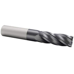 Accupro - 3/4", 4 Flute, Single End, Solid Carbide, 1/8" Corner Radius End Mill - 4" OAL, 40° Helix, Right Hand Flute, 1-1/2" LOC, Right Hand Cut - Eagle Tool & Supply