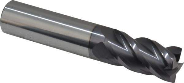 Accupro - 3/4", 4 Flute, Single End, Solid Carbide, 0.02" Corner Radius End Mill - 4" OAL, 40° Helix, Right Hand Flute, 1-1/2" LOC, Right Hand Cut - Eagle Tool & Supply