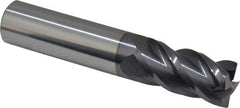 Accupro - 3/4", 4 Flute, Single End, Solid Carbide, 0.02" Corner Radius End Mill - 4" OAL, 40° Helix, Right Hand Flute, 1-1/2" LOC, Right Hand Cut - Eagle Tool & Supply
