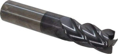 Accupro - 3/4", 4 Flute, Single End, Solid Carbide, 0.045" Corner Radius End Mill - 4" OAL, 40° Helix, Right Hand Flute, 1-1/2" LOC, Right Hand Cut - Eagle Tool & Supply