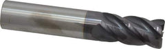 Accupro - 3/4", 4 Flute, Single End, Solid Carbide, 0.06" Corner Radius End Mill - 4" OAL, 40° Helix, Right Hand Flute, 1-1/2" LOC, Right Hand Cut - Eagle Tool & Supply