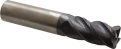 Accupro - 3/4", 4 Flute, Single End, Solid Carbide, 0.09" Corner Radius End Mill - 4" OAL, 40° Helix, Right Hand Flute, 1-1/2" LOC, Right Hand Cut - Eagle Tool & Supply