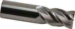 Accupro - 1", 4 Flute, Single End, Solid Carbide, 0.06" Corner Radius End Mill - 4" OAL, 40° Helix, Right Hand Flute, 1-3/4" LOC, Right Hand Cut - Eagle Tool & Supply
