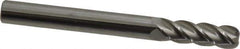 Accupro - 1/4", 4 Flute, Single End, Solid Carbide, 0.06" Corner Radius End Mill - 2-1/2" OAL, 40° Helix, Right Hand Flute, 3/4" LOC, Right Hand Cut - Eagle Tool & Supply