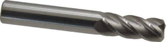 Accupro - 3/8", 4 Flute, Single End, Solid Carbide, 0.06" Corner Radius End Mill - 2-1/2" OAL, 40° Helix, Right Hand Flute, 7/8" LOC, Right Hand Cut - Eagle Tool & Supply