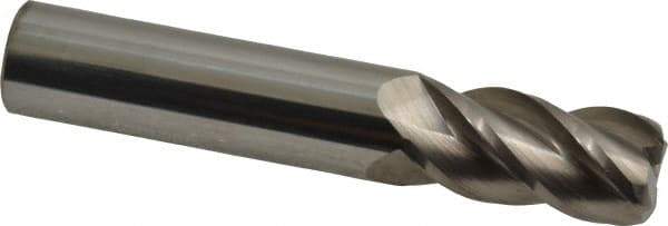 Accupro - 5/8", 4 Flute, Single End, Solid Carbide, 0.09" Corner Radius End Mill - 3-1/2" OAL, 40° Helix, Right Hand Flute, 1-1/4" LOC, Right Hand Cut - Eagle Tool & Supply
