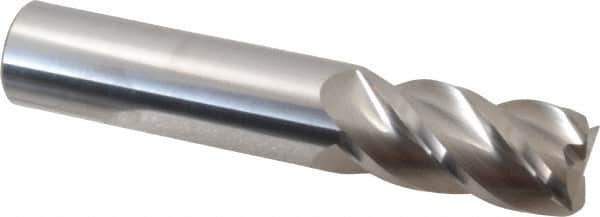 Accupro - 3/4", 4 Flute, Single End, Solid Carbide, 0.015" Corner Radius End Mill - 4" OAL, 40° Helix, Right Hand Flute, 1-1/2" LOC, Right Hand Cut - Eagle Tool & Supply