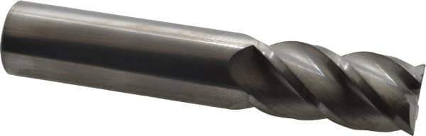 Accupro - 3/4", 4 Flute, Single End, Solid Carbide, 0.02" Corner Radius End Mill - 4" OAL, 40° Helix, Right Hand Flute, 1-1/2" LOC, Right Hand Cut - Eagle Tool & Supply