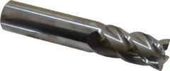 Accupro - 3/4", 4 Flute, Single End, Solid Carbide, 0.03" Corner Radius End Mill - 4" OAL, 40° Helix, Right Hand Flute, 1-1/2" LOC, Right Hand Cut - Eagle Tool & Supply