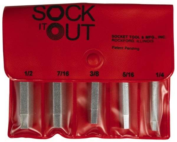 Sock It Out - Flat Head Cap Screw Extractor Set - 1/4 to 1/2 Size Range - Eagle Tool & Supply