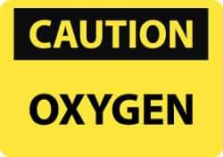 NMC - "Caution - Oxygen", 10" Long x 14" Wide, Rigid Plastic Safety Sign - Rectangle, 0.05" Thick, Use for Hazardous Materials - Eagle Tool & Supply
