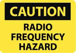 NMC - "Caution - Radio Frequency Hazard", 10" Long x 14" Wide, Aluminum Safety Sign - Rectangle, 0.04" Thick, Use for Accident Prevention - Eagle Tool & Supply