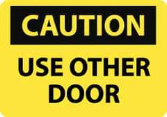 NMC - Caution - Use Other Door, Plastic Fire and Exit Sign - 14" Wide x 10" High - Eagle Tool & Supply