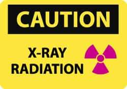 NMC - "Caution - X-ray Radiation", 10" Long x 14" Wide, Aluminum Safety Sign - Rectangle, 0.04" Thick, Use for Accident Prevention - Eagle Tool & Supply