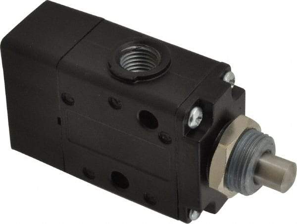 Norgren - 0.98 CV Rate, 1/4" NPT Inlet 3/2 Super Mechanical Valve - 1/4" NPT Inlet, Packed Spool Valve, Plunger Actuator - Eagle Tool & Supply