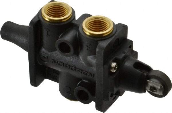 Norgren - 0.34 CV Rate, 1/8" NPT Inlet 3/2 Super Mechanical Valve - 1/8" NPT Inlet, Packed Spool Valve, Roller Actuator - Eagle Tool & Supply