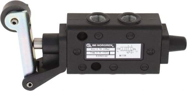 Norgren - 0.34 CV Rate, 1/8" NPT Inlet 5/2 Super Mechanical Valve - 1/8" NPT Inlet, Packed Spool Valve, Roller Lever Actuator - Eagle Tool & Supply