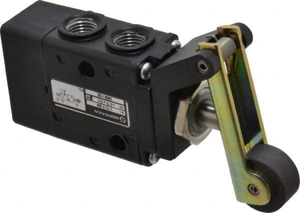 Norgren - 0.98 CV Rate, 1/4" NPT Inlet 3/2 Super Mechanical Valve - 1/4" NPT Inlet, Packed Spool Valve, Roller Lever Actuator - Eagle Tool & Supply