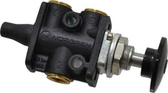 Norgren - 1/8" NPT Packed Spool Valve - Spring Activation, Button, Palm Black & 0.34 CV Rate - Eagle Tool & Supply