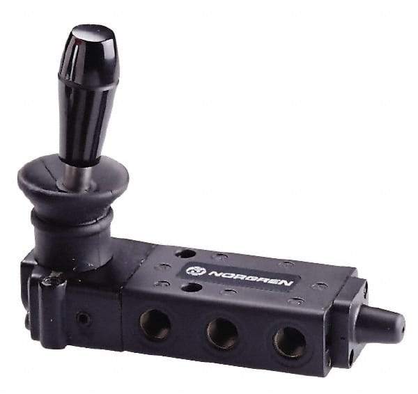 Norgren - 1/8" NPT Packed Spool Valve - Lever Type, Spring Activation & 0.34 CV Rate - Eagle Tool & Supply