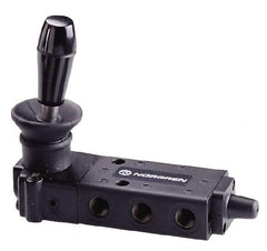 Norgren - 1/8" NPT Packed Spool Valve - Lever Type, Spring Activation & 0.34 CV Rate - Eagle Tool & Supply