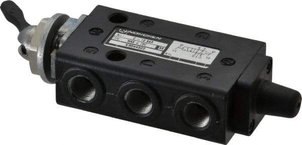 Norgren - 1/8" NPT Packed Spool Valve - Toggle Type, Lever Activation & 0.34 CV Rate - Eagle Tool & Supply