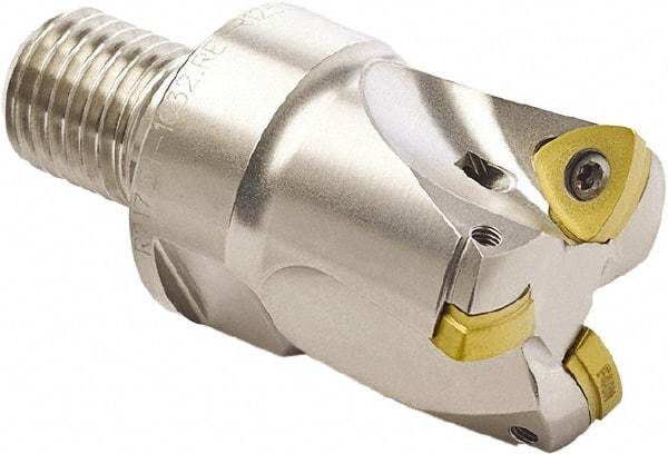 Seco - 20mm Cut Diam, 0.028" Max Depth, M10 Modular Connection Indexable High-Feed End Mill - Screw Holding Method, 218.19-100 Insert, R217.21 Toolholder, Through Coolant - Eagle Tool & Supply