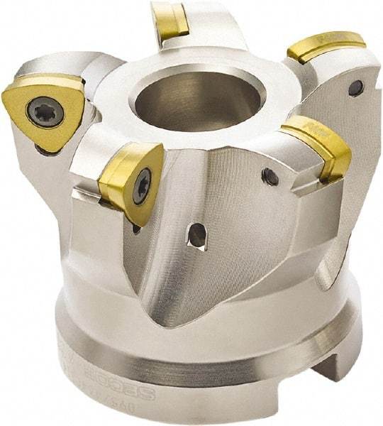 Seco - 4 Inserts, 1.6535" Cutter Diam, 0.0394" Max Depth of Cut, Indexable High-Feed Face Mill - 0.6299" Arbor Hole Diam, 0.3307" Keyway Width, 1.5748" High, 218.19-125.. Inserts - Eagle Tool & Supply