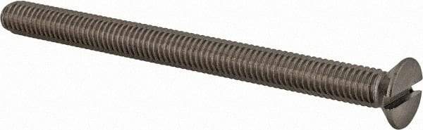Value Collection - M6x1.00 Metric Coarse, 75mm OAL Slotted Drive Machine Screw - Flat Head, Grade 18-8 & A2 Stainless Steel, Uncoated, Without Washer - Eagle Tool & Supply