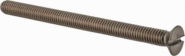 Value Collection - M6x1.00 Metric Coarse, 80mm OAL Slotted Drive Machine Screw - Flat Head, Grade 18-8 & A2 Stainless Steel, Uncoated, Without Washer - Eagle Tool & Supply