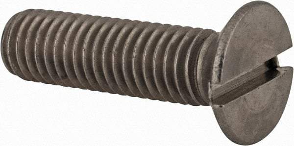 Value Collection - M8x1.25 Metric Coarse, 30mm OAL Slotted Drive Machine Screw - Flat Head, Grade 18-8 & A2 Stainless Steel, Uncoated, Without Washer - Eagle Tool & Supply