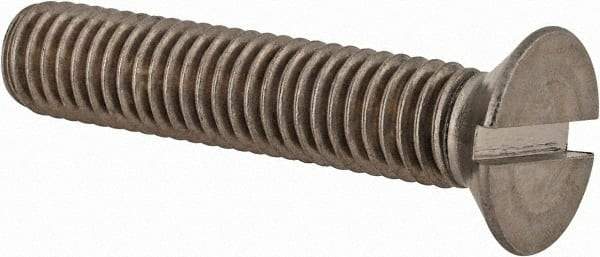 Value Collection - M8x1.25 Metric Coarse, 40mm OAL Slotted Drive Machine Screw - Flat Head, Grade 18-8 & A2 Stainless Steel, Uncoated, Without Washer - Eagle Tool & Supply